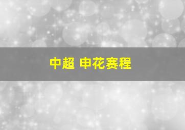 中超 申花赛程